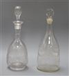 Two glass decanters tallest 35.5cm                                                                                                     