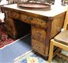 An antique walnut country desk W.125cm                                                                                                 