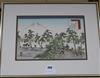 Tamenobu, woodblock print, view of Mount Fuji, 22 x 33cm                                                                               
