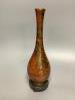 A Japanese patinated bronze bottle vase, early 20th century, with hardwood stand 26cm total                                                                                                                                 