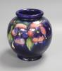 Moorcroft pansy pattern globular vase, 15.3cm high                                                                                                                                                                          