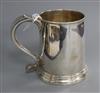 An early George I Britannia standard silver mug, Nathaniel Lock, London, 1715, 9cm.                                                    