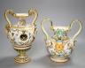 Two early 20th century Cantagalli maiolica two handled vases, tallest 23cm                                                                                                                                                  