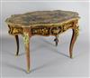 A French ormolu mounted marquetry and kingwood centre table, W.4ft 2in. D.2ft 6in. H.2ft 6in.                                          