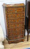 A French transitional style kingwood secretaire a abbatant W.65cm                                                                      