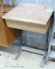 A vintage oak student's desk, width 56cm, depth 47cm, height 77cm                                                                                                                                                           