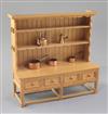 Denis Hillman. A mid 18th century style beech miniature dresser, width 7.25in. height 7in.                                             