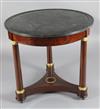 An Empire ormolu mounted mahogany centre table, Diam.2ft 8in. H.2ft 6in.                                                               