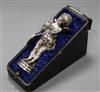A Luca Madrassi silver plated bronze of a cherub, in fitted case                                                                       