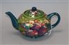A Moorcroft Finches teapot and cover                                                                                                   