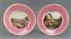 A rare pair of Rockingham porcelain cabinet plates, c.1826-30, D. 24cm                                                                 