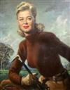 § Arthur George Mills (1907-1996) Portrait of the actress Helen Walker 36 x 28in.                                                      