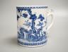 A large Chinese blue and white export tankard, late 18th century. 13cm                                                                                                                                                      