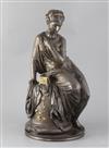 Jean Jules Salmson (1823-1902). A gilt and patinated bronze figure of 'Pandora', height 17in.                                          