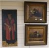 C. S. Ainslie, pair of oils on canvas, "At the cat show" and 'Sleeping Kittens', 27 x 32cm and English School c.1900,                  