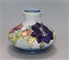 A large Moorcroft anemone squat baluster vase H.20cm                                                                                   