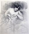 Albert de Belleroche (1864-1944) Study of a seated woman 21.5 x 19in., and another of a lady, 27 x 20in.                               