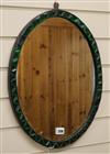 An Irish-style oval mirror W.37cm                                                                                                      