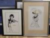 Victor Weisz (1913-1966). ink and wash, Caricatures of Jean Kent and Stewart Grainger, signed, largest 40 x 25cm                                                                                                            