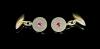 A pair of 18ct gold and ruby set disc cufflinks                                                                                                                                                                             