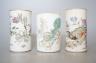 Three Chinese famille rose brush pots, 12cm                                                                                                                                                                                 
