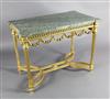 A French Louis XVI style giltwood centre table, W.3ft 5in. D.2ft 1in. H.2ft 7in.                                                       