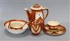 An Art Deco German Bunzlau pottery coffee set                                                                                          