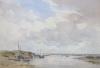 Gerald Ackermann (1876-1960), estuary scene, signed, watercolour                                                                                                                                                            