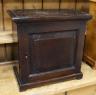 An 18th century oak spice cabinet, width 40cm, depth 22cm, height 38cm                                                                                                                                                      