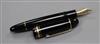 A Montblanc Meisterstuck 149 black fountain pen, 18ct gold nib                                                                         