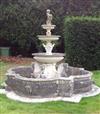 A large 18th century style reconstituted stone garden fountain, diam. 3.4m. H.2.5m