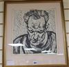 Sir William Nicholson, lithograph, HM The Queen, 25.5 x 23cm and Noah Price after Lucian Freud, self portrait, 35 x 33cm               