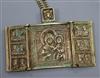 A Russian triptych icon on chain                                                                                                       