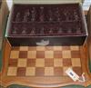 An American Civil War themed composition chess set and inlaid board                                                                    