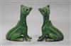 A pair of Louis Wain style pottery cats height 13cm                                                                                    