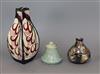 A Black Ryden vase, a Cobridge vase and a jar and cover tallest 21cm                                                                   