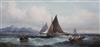 William Thornley (1857-1935) Fishing boats off the coast 8 x 15.5in.                                                                   