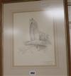 Ronald David Digby, pencil sketch, Long-eared owl 30.5 x 22.5cm                                                                        