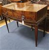 A George III mahogany bow fronted two drawer side table W.107cm                                                                        