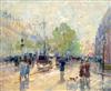 Elie Anatole Pavil (1873-1948, Ukrainian, French) Paris street scene 14.5 x 17.75in.                                                   