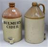 A Bulmer's cider stoneware jar with tap and another similar                                                                            