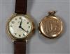 A lady's 9ct gold Astral wrist watch and a 9ct gold locket.                                                                            
