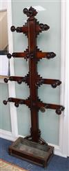 A 19th century mahogany hat and coat stand W.86cm                                                                                      