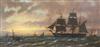 Richard Henry Nibbs (1816-1893) Argentinian merchantmen off the coast at sunset 14.5 x 29.5in.                                         