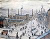 § Laurence Stephen Lowry, RBA, RA (1887–1976) Huddersfield 18.75 x 24in.                                                               