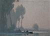 § Alexandre Jacob (1876-1972) Figure in a rowing boat at sunrise 9.5 x 13.25in.                                                        