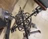 A wrought iron weather vane, width 90cm                                                                                                                                                                                     
