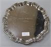 An Edwardian silver salver, with later engrave signatures, London, 1904,                                                               