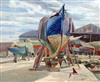 Edward d'Arcy Lister (1911-1976) Poole boatyard 21.25 x 25.5in.                                                                        