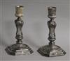 An ornate pair of 1960's cast silver candlesticks by A. Haviland-Nye, 28.5 oz                                                          